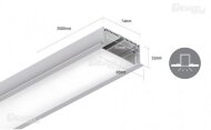 Профиль прямоугольный встраиваемый DesignLed LE8832 для светодиодной ленты 2,5 м Профиль прямоугольный встраиваемый DesignLed LE8832 для светодиодной ленты 2,5 м
