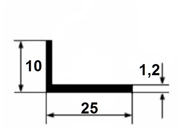 Заказать Алюминиевый уголок 10х25х1,2 мм анодированный серебро 3 м Заказать Алюминиевый уголок 10х25х1,2 мм анодированный серебро 3 м