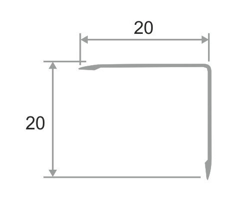 Заказать Алюминиевый уголок 20х20 мм ПН20х20 наружний шампань матовая 2,7 м Заказать Алюминиевый уголок 20х20 мм ПН20х20 наружний шампань матовая 2,7 м