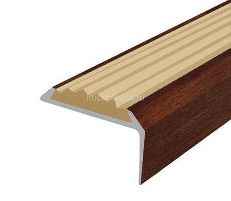 Заказать Порог угловой с бежевой резиновой вставкой Д01 КД Махагон 2,7 м Заказать Порог угловой с бежевой резиновой вставкой Д01 КД Махагон 2,7 м