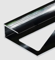 Алюминиевый профиль для ламината оконечный Panel "L" 10 мм PV59-19 черный блестящий 2,7 м Алюминиевый профиль для ламината оконечный Panel "L" 10 мм PV59-19 черный блестящий 2,7 м