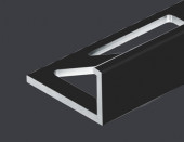 Алюминиевый профиль L-образный 12 мм PV03-40 черный Ral 9005 2,7 м