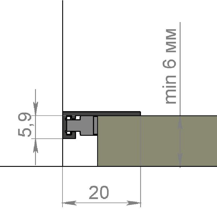 Заказать Алюминиевый микроплинтус щелевой Мега-Трейд МП-6 Серебристый 2м арт.2336 