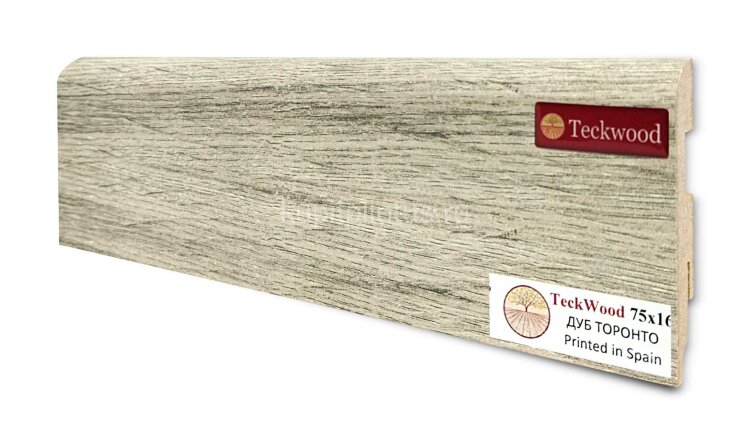 Заказать Напольный плинтус МДФ Teckwood цветной 75х16 Дуб Торонто 2.15 м 