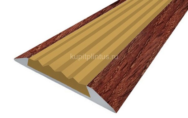 Заказать Порог противоскользящий с бежевой вставкой Д15 КД Дуб мореный (декорированный) 2,7 м 