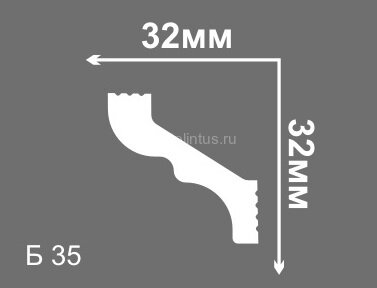 Заказать Потолочный плинтус 35х35 мм Де-Багет LIGHT Б 35 белый 2 м 