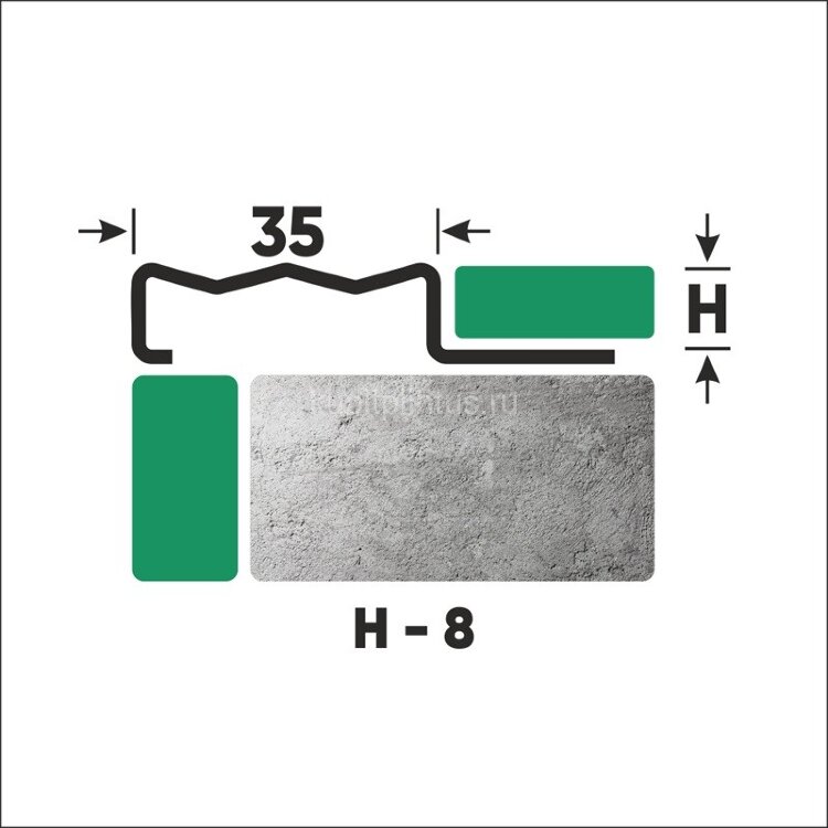 Заказать Стальной порог угловой закладной 35х8 мм FCGF 8 GM золото сатинированное 2,7 м 