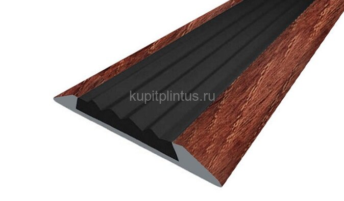 Заказать Порог противоскользящий с черной вставкой Д15 КД Дуб мореный (декорированный) 2,7 м 