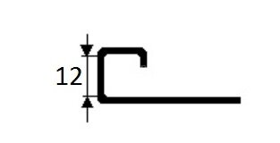 Заказать Алюминиевый профиль окантовочный П-образный 12 мм PV55-12 песок матовый 2,7 м 