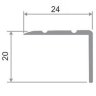 Заказать Порог угловой алюминиевый ПО-24х20 серебро глянец 2,7 м Заказать Порог угловой алюминиевый ПО-24х20 серебро глянец 2,7 м