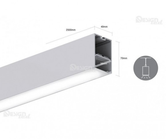 Заказать Профиль прямоугольный подвесной DesignLed LS4970 для светодиодной ленты 2,5 м 