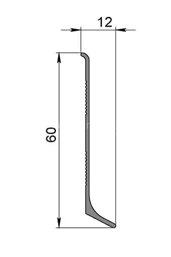 Заказать Алюминиевый плинтус напольный 60 мм Мега-Трейд ЛП-60 Серебристый 3м арт.0033 