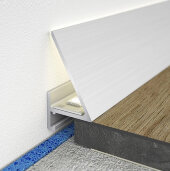 Алюминиевый микроплинтус щелевой с LED подсветкой Мега-Трейд МП-24LED Серебристый 2м Алюминиевый микроплинтус щелевой с LED подсветкой Мега-Трейд МП-24LED Серебристый 2м