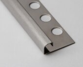 Профиль С-образный из нержавеющей стали SR029-10H SGB Серебро глянец браш 2,7 м