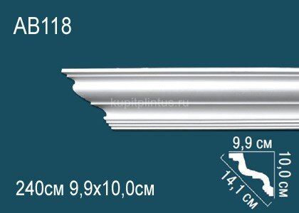 Заказать Потолочный плинтус Перфект AB118 100х141х99 мм 2,4 м Заказать Потолочный плинтус Перфект AB118 100х141х99 мм 2,4 м