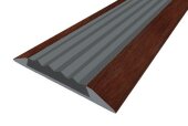 Порог противоскользящий с серой вставкой Д15 КД Махагон (декорированный) 2,7 м Порог противоскользящий с серой вставкой Д15 КД Махагон (декорированный) 2,7 м