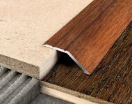 Порог разноуровневый из алюминия С1 КД Дуб темный (декорированный) 2,7 м