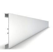 Накладной алюминиевый плинтус с кабель-каналом напольный 40 мм Мега-Трейд 9144 серебро 3 м