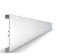 Накладной алюминиевый плинтус с кабель-каналом напольный 40 мм Мега-Трейд 9144 серебро 3 м