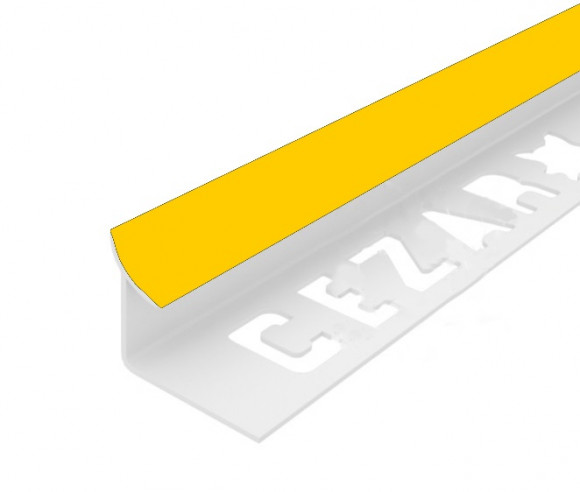 Заказать Внутренний угол ПВХ для плитки 9 мм Cezar 124 Желтый 2,5 м 
