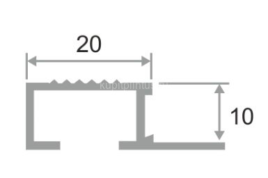 Заказать Алюминиевый П-профиль закладной с рифлением ПО-П10х20 2,5 м золото матовое 2,5 м Заказать Алюминиевый П-профиль закладной с рифлением ПО-П10х20 2,5 м золото матовое 2,5 м