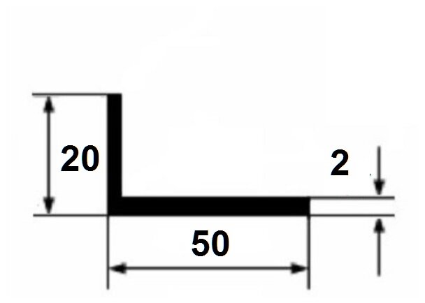 Заказать Алюминиевый уголок 20х50х2 мм анодированный серебро 3 м Заказать Алюминиевый уголок 20х50х2 мм анодированный серебро 3 м