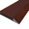Заказать Порог противоскользящий с коричневой вставкой Д15 КД Махагон (декорированный) 2,7 м Заказать Порог противоскользящий с коричневой вставкой Д15 КД Махагон (декорированный) 2,7 м