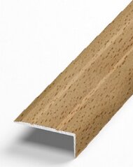 Порог угловой из алюминия Д1 КД Бук светлый (декорированный) 2,7 м Порог угловой из алюминия Д1 КД Бук светлый (декорированный) 2,7 м