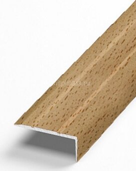 Заказать Порог угловой из алюминия Д1 КД Бук светлый (декорированный) 2,7 м 