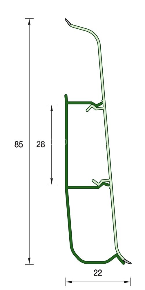 Заказать Угол наружный (внешний) с крепежом для плинтуса 85 мм Deconika Д-П85-Нк 