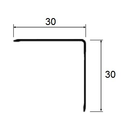 Заказать Угол защитный 30х30 мм алюминий PV65-02 Серебро матовое 2,7 м 