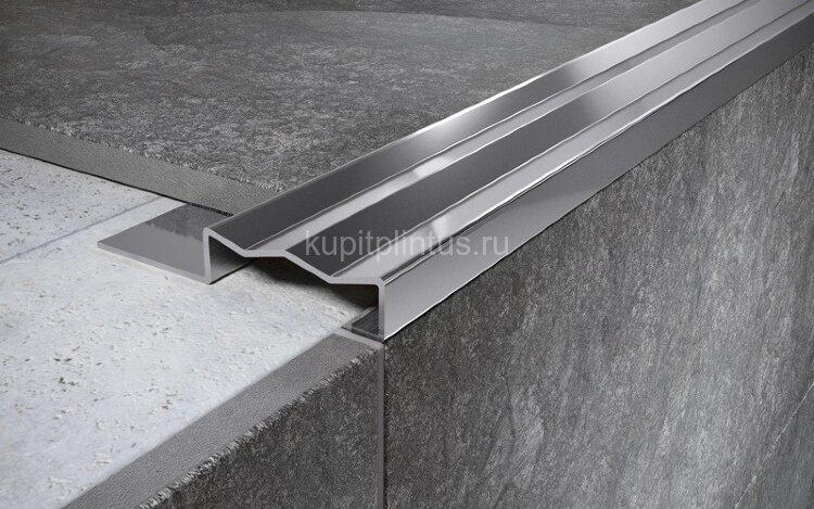 Заказать Стальной порог угловой закладной 35х8 мм FCGF 8 P полированная сталь 2,7 м 