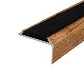 Порог угловой с черной резиновой вставкой Д01 КД Дуб деревенский 2,7 м Порог угловой с черной резиновой вставкой Д01 КД Дуб деревенский 2,7 м