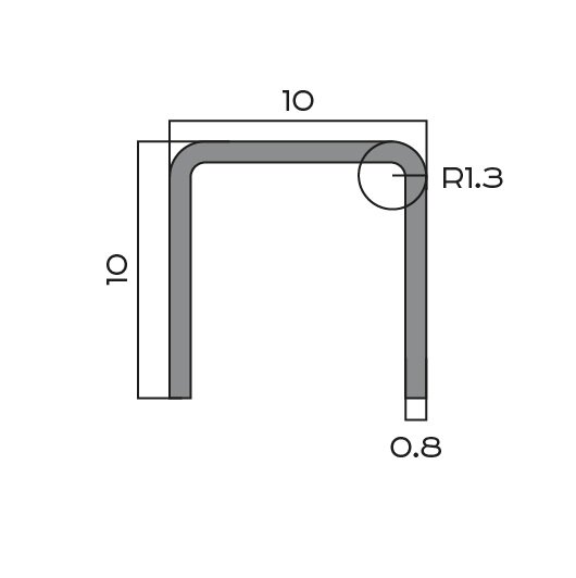 Заказать П-профиль 10х10х10 мм из нержавеющей стали NEEXY PVS97-18 BBL черный браш блестящий 2.7м 