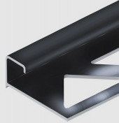 Алюминиевый профиль окантовочный П-образный 10 мм PV54-19 черный блестящий 2,7 м