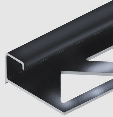 Заказать Алюминиевый профиль окантовочный П-образный 10 мм PV54-19 черный блестящий 2,7 м 