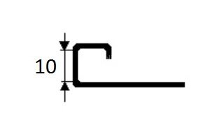 Заказать Алюминиевый профиль окантовочный П-образный 10 мм PV54-19 черный блестящий 2,7 м Заказать Алюминиевый профиль окантовочный П-образный 10 мм PV54-19 черный блестящий 2,7 м