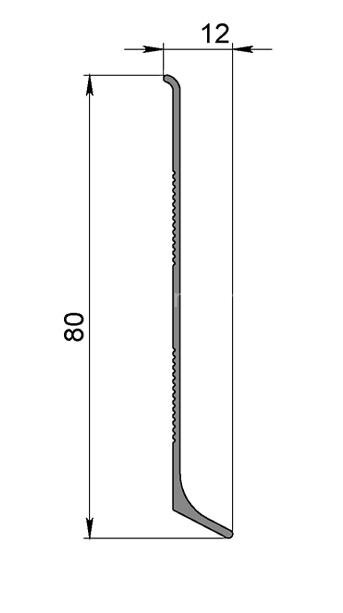 Заказать Алюминиевый плинтус напольный 80 мм Мега-Трейд ЛП-80 Чёрный 3м арт.0034 