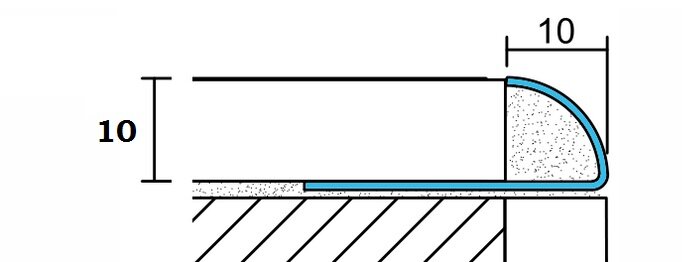 Заказать Профиль С-образный из нержавеющей стали SR001-10H SG Серебро глянец 2,7 м 