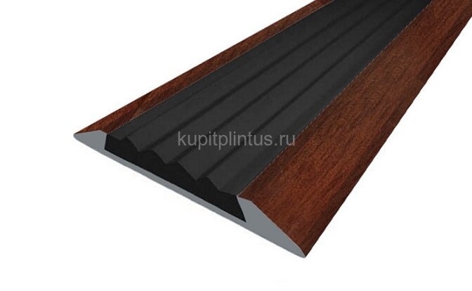 Заказать Порог противоскользящий с черной вставкой Д15 КД Махагон (декорированный) 2,7 м Заказать Порог противоскользящий с черной вставкой Д15 КД Махагон (декорированный) 2,7 м