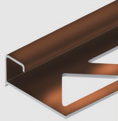 Алюминиевый профиль окантовочный П-образный 10 мм PV54-11 коричневый блестящий 2,7 м