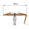 Заказать Профиль угловой противоскользящий из термоэластопласта со вставкой из алюминия NoSlipper 49,4х18 мм Алюминий-Коричневый 2,7 м 