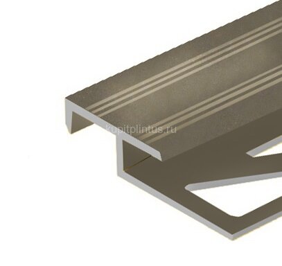 Заказать Профиль лестничный фигурный 20х10 мм алюминий PV51-08 шампань матовая 2,7 м Заказать Профиль лестничный фигурный 20х10 мм алюминий PV51-08 шампань матовая 2,7 м