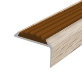 Порог угловой с коричневой резиновой вставкой Д01 КД Дуб беленый 2,7 м Порог угловой с коричневой резиновой вставкой Д01 КД Дуб беленый 2,7 м