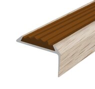 Порог угловой с коричневой резиновой вставкой Д01 КД Дуб беленый 2,7 м Порог угловой с коричневой резиновой вставкой Д01 КД Дуб беленый 2,7 м