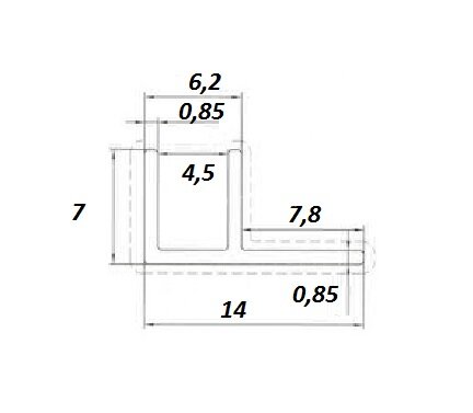 Заказать Алюминиевый F-образный профиль ОП-500 под панель 4 мм (2,7 м) черный 
