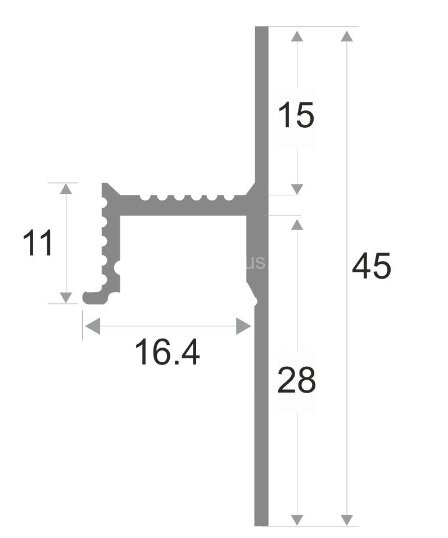Заказать Алюминиевый теневой плинтус для светодиодных лент (с экраном) ПО-143 Без анодировки 2,7 м Заказать Алюминиевый теневой плинтус для светодиодных лент (с экраном) ПО-143 Без анодировки 2,7 м