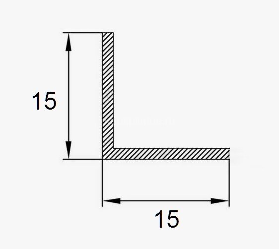 Заказать Алюминиевый уголок 15х15 мм ПБ15х15 алюминий натуральный 3 м 