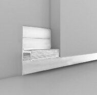 Алюминиевый теневой плинтус для светодиодных лент (с экраном) ПО-143 серебро матовое 2,7 м