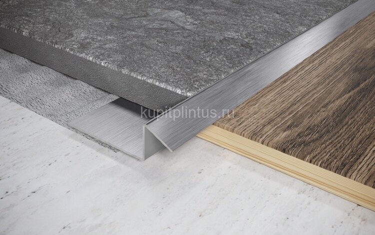 Заказать Стальной профиль закладной со скосом для плитки 12 мм FSG 12 S сатинированная сталь 2,7 м 